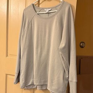 Athleta Crew Neck Fleece Lined Sheldon Grey Tunic Top  2x Womans